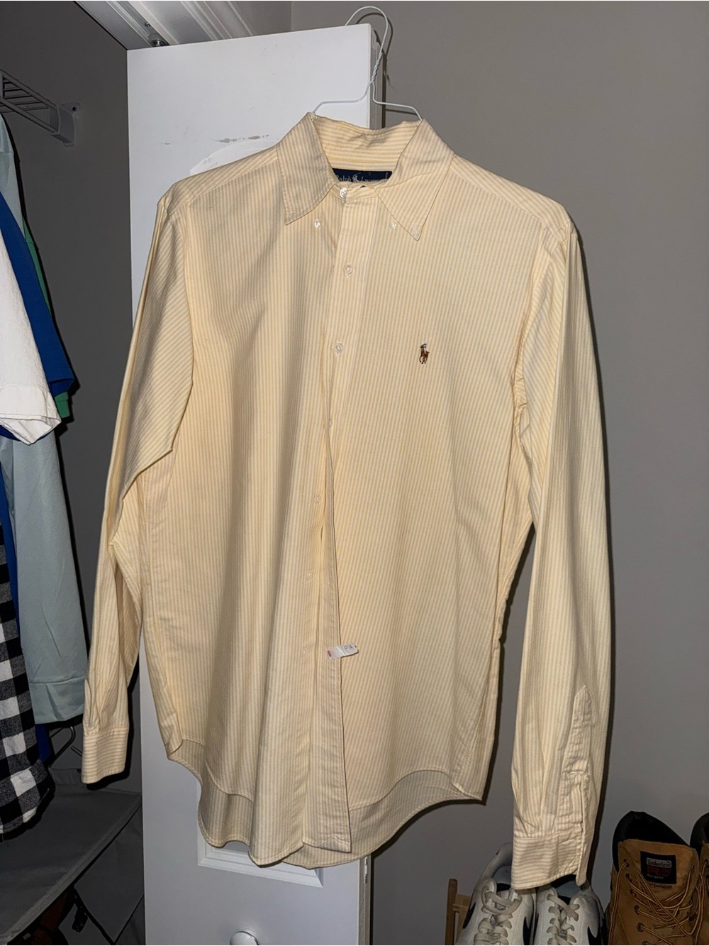 Ralph Lauren Pale Yellow Pinstripe Button-Down Shirt